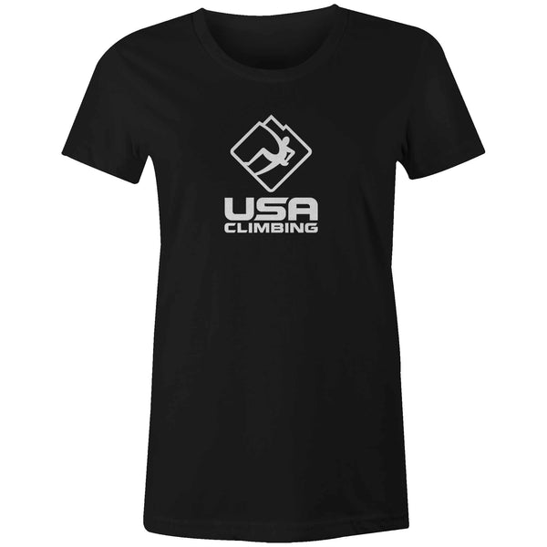 Women's T-shirt - USA Climbing Logo Black & White Tee
