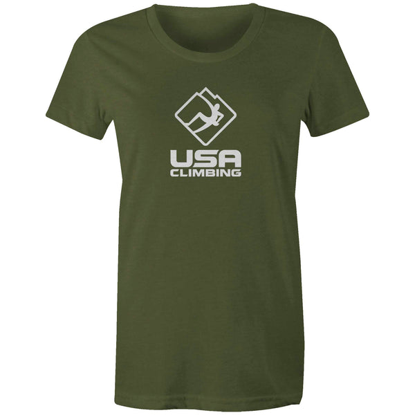 Women's T-shirt - USA Climbing Logo Black & White Tee