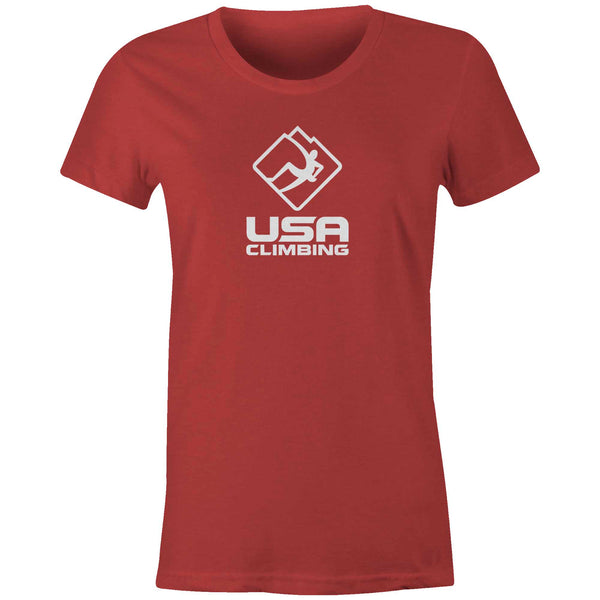 Women's T-shirt - USA Climbing Logo Black & White Tee