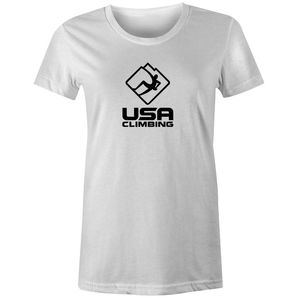 Women's T-shirt - USA Climbing Logo Black & White Tee